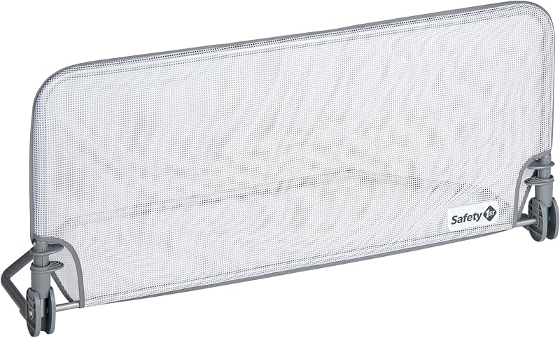 Safety 1st Standard Bed Rail 90cm Grey White, Toddler Bed Guard, Mesh