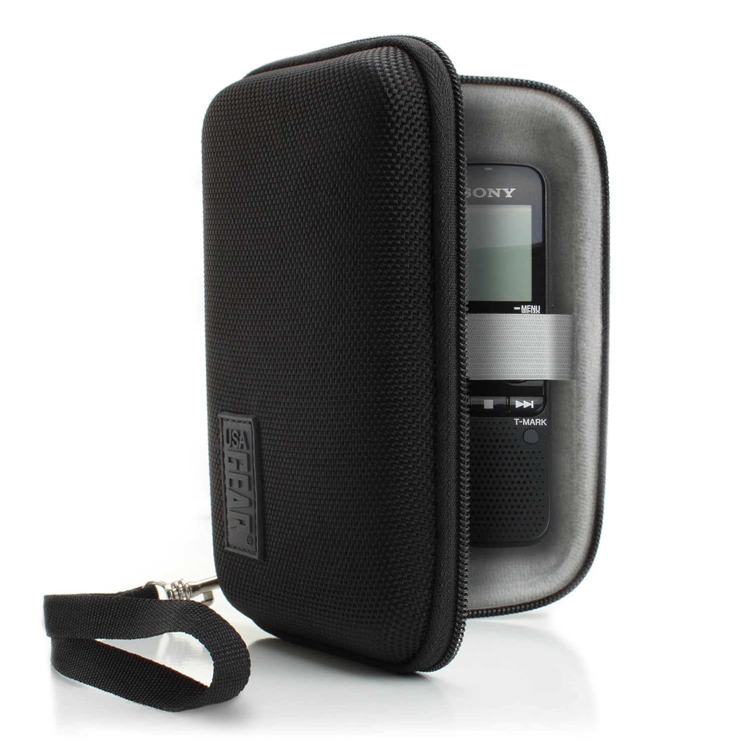 USA Gear Protective Hard Shell Digital Voice Recorder Slim Case Compatible  with Dennov, Sony ICDUX560BLK, YEMENREN R9, DICTOPRO X100, Olympus DP-201,  ...
