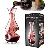 Final Touch Conundrum Wine Decanter Aerator - Superior Aeration & Oxygenation, Two-Phase Aeration Process, Enhances Flavor & Aroma, Elegant Stainless Steel Base, 375ml Capacity (WDA600)
