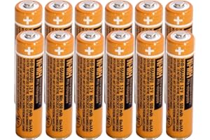 JAPUSOON 12 PACK HHR-55AAABU NI-MH AAA Rechargeable Battery for Panasonic, 1.2v 550mAh Rechargeable AAA Batteries for Cordless Phone, Remote,Controls, Electronics