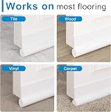 HIZH One Sided Door Draft Stopper 37 Inches Bottom Seal Insulator White view 7