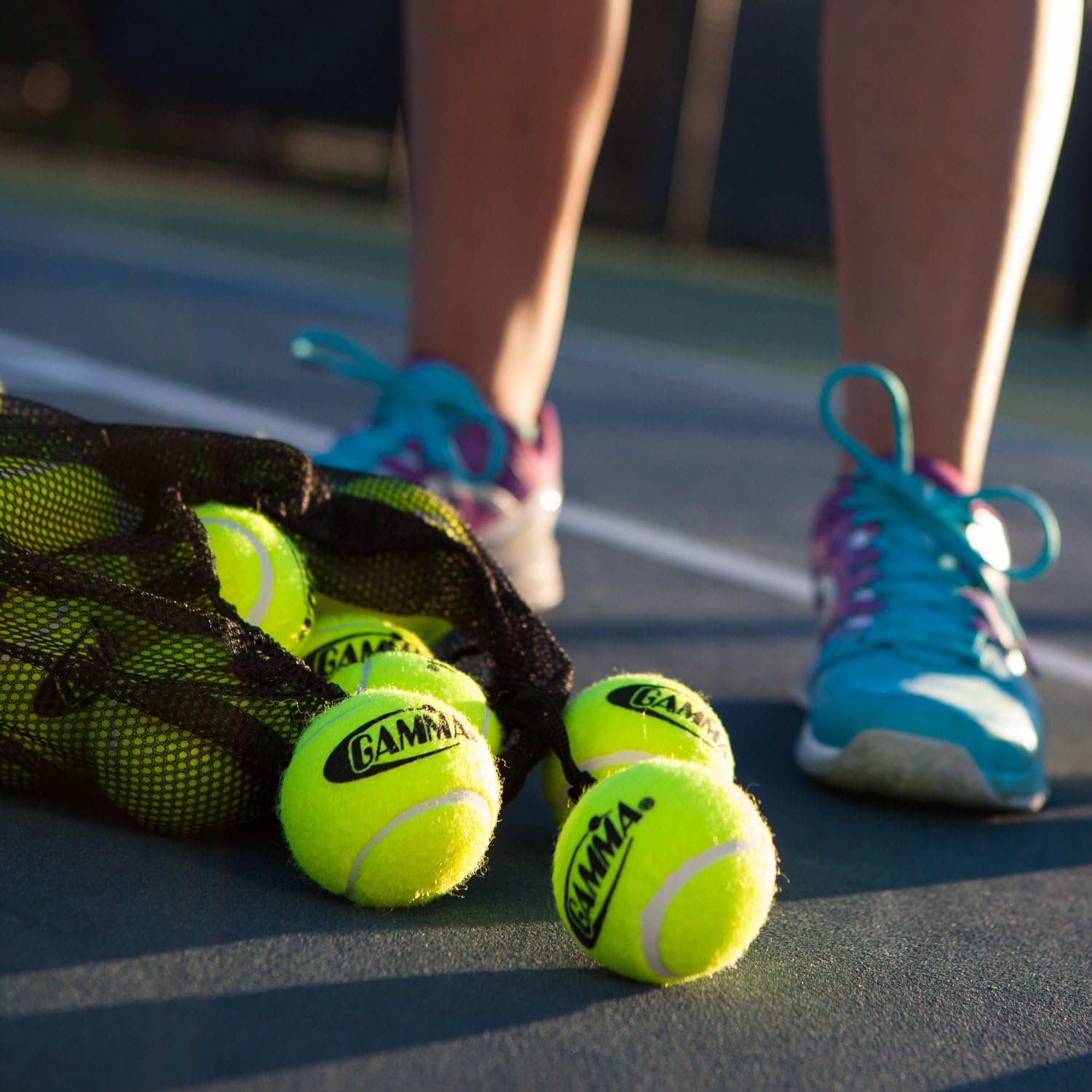 Gamma Bag of Pressureless Tennis Balls - Sturdy & Reuseable Mesh Bag with Drawstring for Easy Transport - Bag-O-Balls (18-Pack of Balls, Yellow) : Tennis Balls : Sports & Outdoors