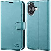 OCASE Compatible with iPhone 16 Wallet Case, PU Leather Flip Folio Case with Card Holders RFID Blocking Kickstand [Shockproof TPU Inner Shell] Phone Cover 6.1 Inch 2024, Ice Blue