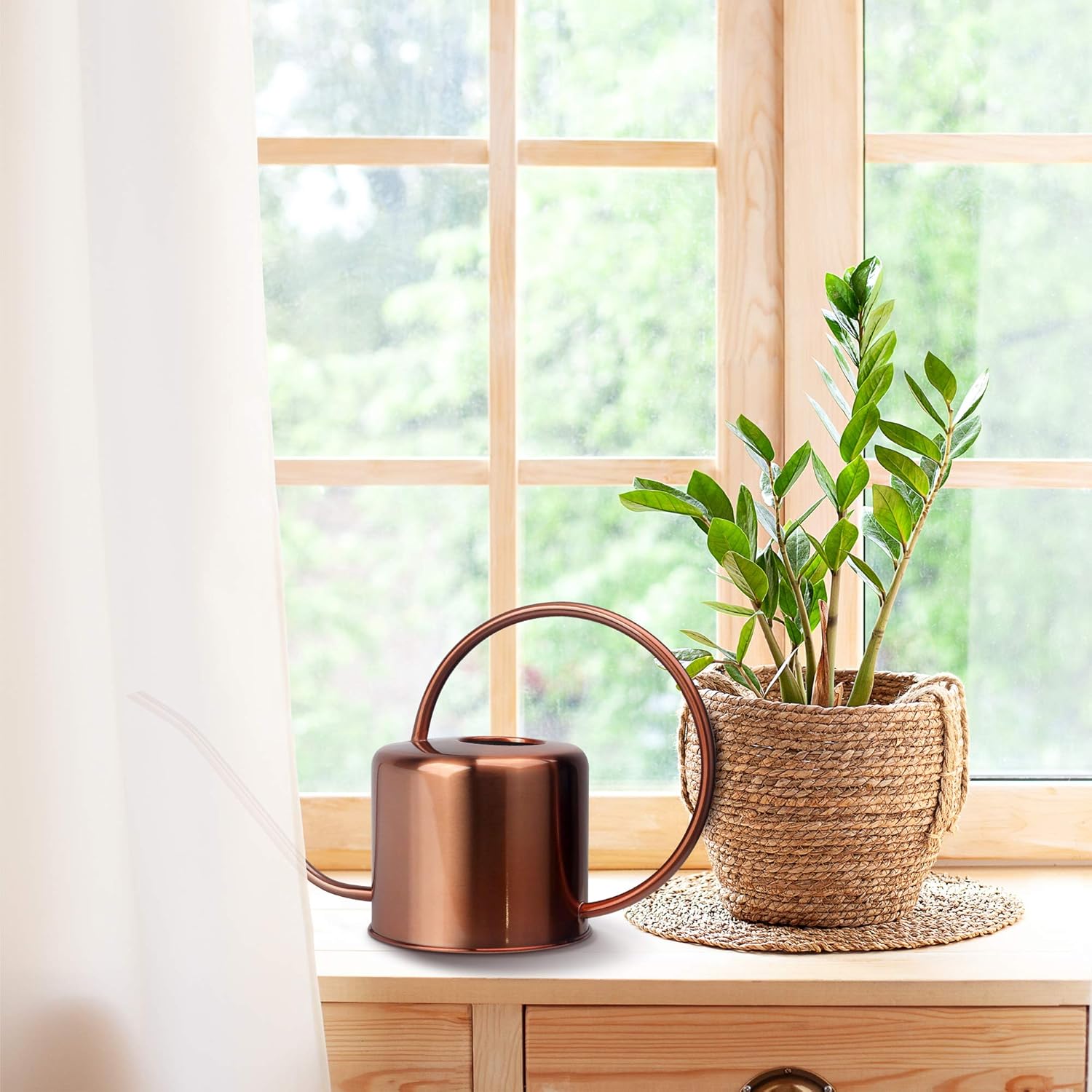 KIBAGA Decorative Copper Colored 40oz Watering Can - Easy Pour Gooseneck Spout for Fast and Easy Indoor Plant Watering : Garden & Outdoor