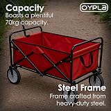 Oypla Red Heavy Duty Foldable Garden Trolley 70KG Capacity Wagon view 3