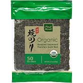 ONE ORGANIC Sushi Nori Premium Roasted Organic Seaweed (50 Full Sheets)