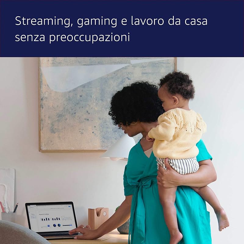 Router wi-fi mesh Amazon eero 6 | Ethernet 900 Gbps | Fino a 140 m² | Connessione di oltre 75 dispositivi | Confezione da 1 | Modello 2021