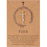 Lcherry Faith Cross Necklace - Gold plated Cubic Zirconia Faith Necklace for Women Religious Confirmation Gifts Jewelry