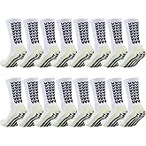 Airsnigi 8 Pairs Men's Soccer Socks Non-Slip Soccer Sock with Grip Pads for Sport