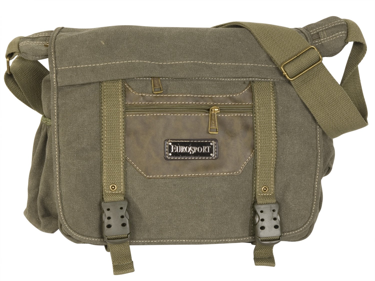 EUROSPORT CANVAS MESSENGER BAG B419, OLIVE. ONE SIZE. Amazon.co.uk