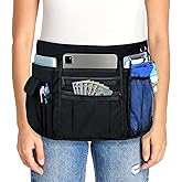 MELINON Multi-Pocket Waitress Apron: Adjustable Half Apron for Servers, Waiters, and Kitchen Staff, Ideal for Restaurants, Bistros, and Kitchens, Black