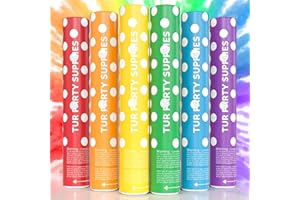 Rainbow Powder Cannons Smoke Bombs Biodegradable Poppers | Assorted 6 Pack | Launch up to 25 ft | Decorations For Photoshoots, Gender Reveal, Celebrations, Festivals, and Parties | TUR Party Supplies