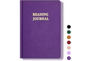 TSFPapier Reading Journal Book Lovers Gifts Book Journal Hardcover Leather For Readers Review and Track Your Reading with 65 Book Reviews, 5.8”x8.3”,DarkPurple
