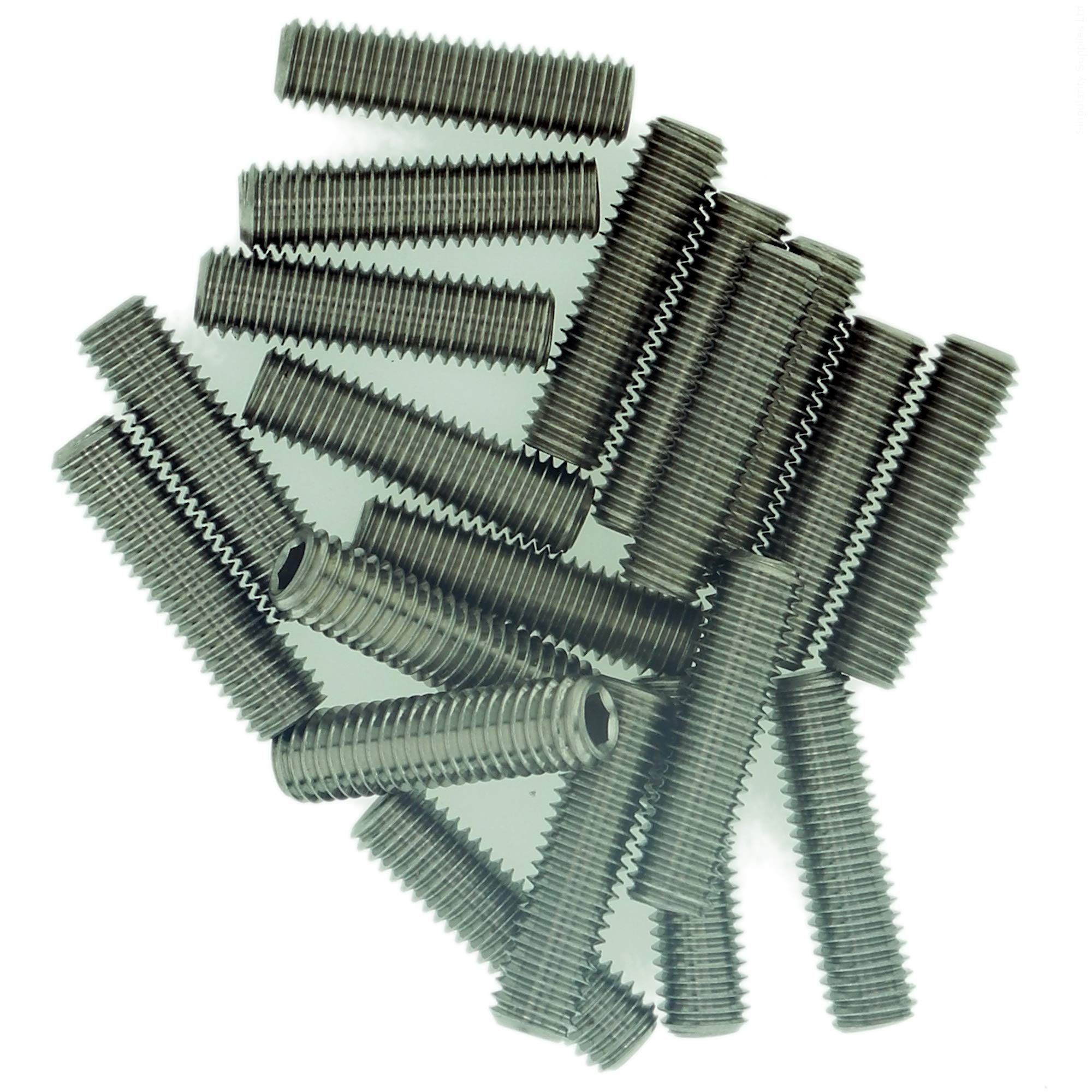 M8 (8mm x 20mm) Hex Socket Grub Screw (Flat Point) - Stainless Steel (A2) (Pack of 20)