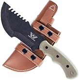 WEYLAND Bushcraft Tracker Knife, Full Tang Fixed Blade with Scout Sheath | 6-inch 65Mn high-carbon steel blade, 5 mm spine, G10 handle, and dual-position scout-carry sheath