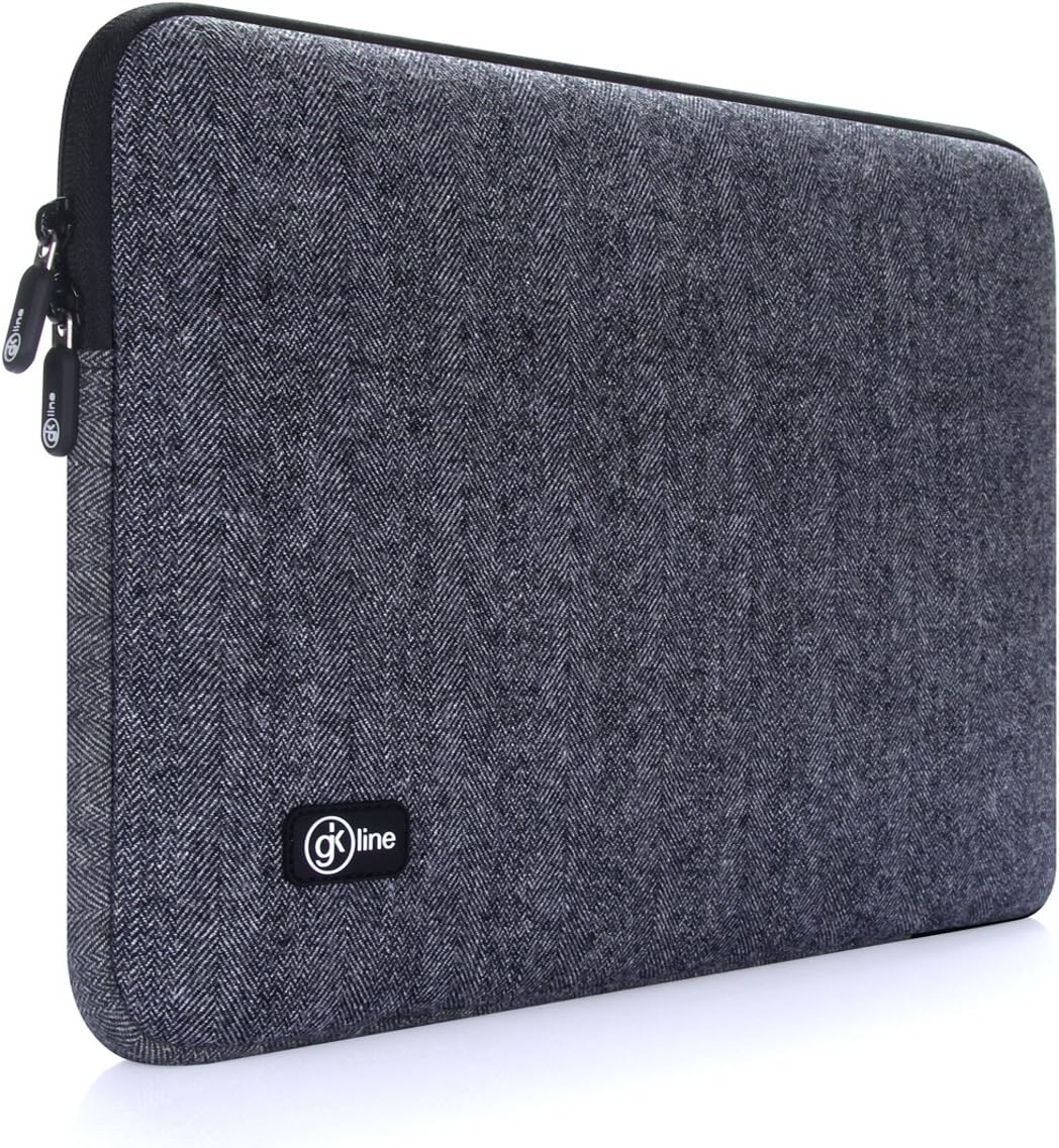 gk line tweed universal notebook laptop / MacBook netbook tablet protective case, black, water-resistant black Black 13 - 13.3 Zoll