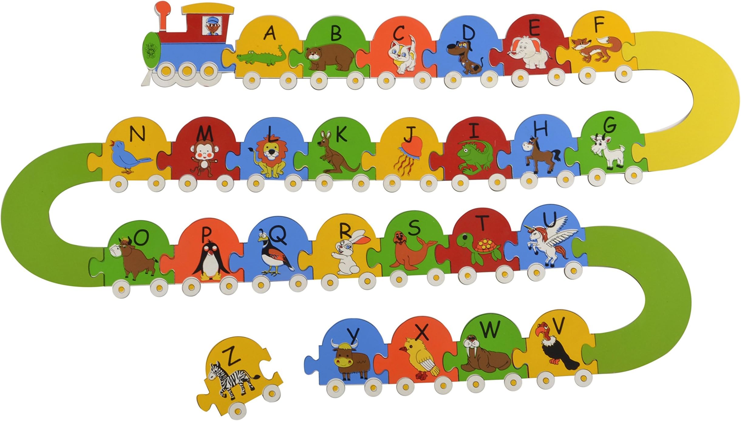 Skillofun Wooden Animal Number Train, Multi Color