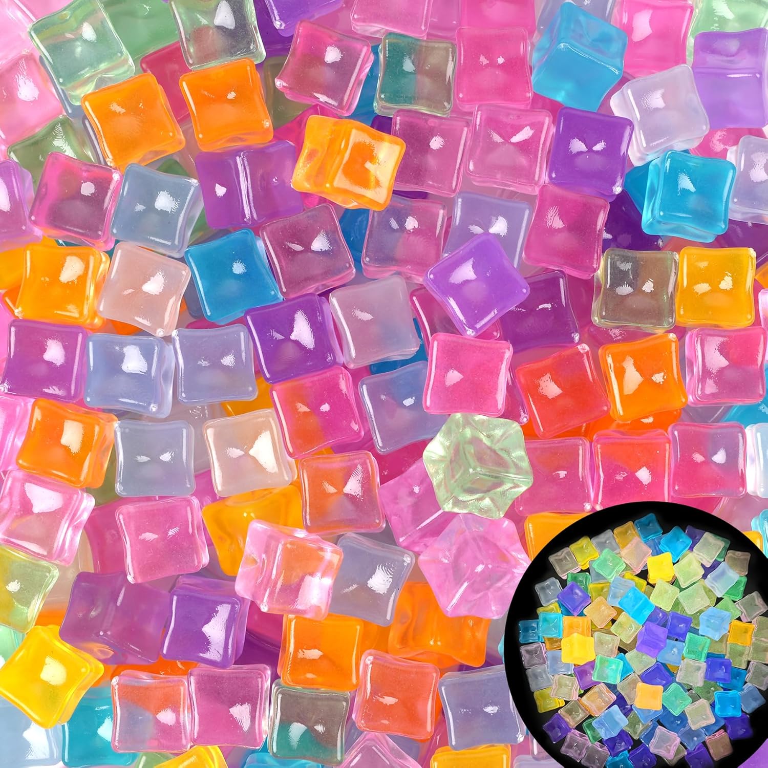 Hardscaping Materials - 50pc Fish Tank Rocks Glow Rocks for Fish Tank Glow in The Dark Stones Aquarium Decor Pebbles Luminous Stones for Lawn,Pathway,18mm,Color