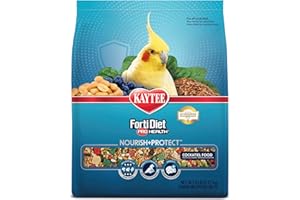 Kaytee Forti-Diet Pro Health Nourish+Protect Cockatiel Food, Comprehensive Nutrition Backed by Science, Digestive Health, Immune Support, 5 pounds