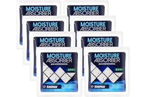 Zarpax Moisture Absorber Sachets Activated Charcoal 1.4 oz/40g - Remove Excess Moisture In Air - Desiccant Dehumidifier for Closet, Drawer, Safe, Storage - Dampness & Humidity Control - Set of 8