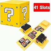 QUBAMG Foldable 41 Slots Switch 2 Game Card Case Compatible With Nintendo Switch/Switch 2/Switch OLED/Lite, Cute Switch Game Holder, Hard Shell Switch Cartridge Storage Box Organizer, Yellow
