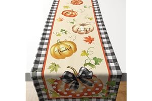 OHOME Thanksgiving Decorations - Thanksgiving Table Runner | Thanks Giving Table Decor Tablecloth | Friendsgiving Party Decorations Centerpieces Supplies Essentials for Room Office Indoor