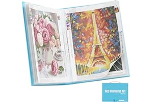 ARTDOT A3 Storage Book for Diamond Art Kits, Portfolio Folder for Diamond Painting Accessories with 30 Pocket Slevees Protectors (16.9x12.4inches)