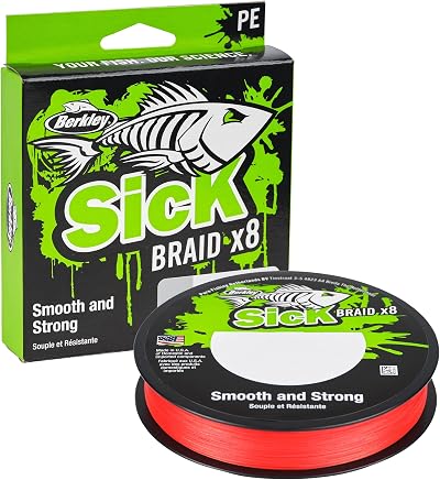 Berkley Sick Braid 8 Strands Braided Fishing Line 150 300m Red