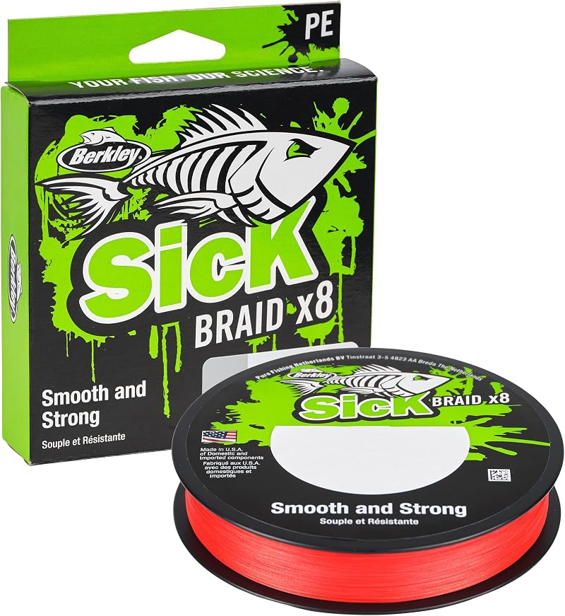 Berkley Sick Braid 8 Strand Braided Fishing Line Red 150/300m