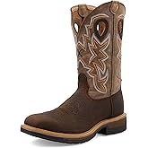 Twisted X Men's 12" Pull On Alloy Toe Western Work Boot, Taupe & Bomber, 10 D