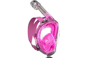 QingSong Full Face Snorkel Mask for Adults, Snorkeling Gear with Camera Mount, 180 Degree Panoramic View Snorkel Set Anti-Fog Anti-Leak