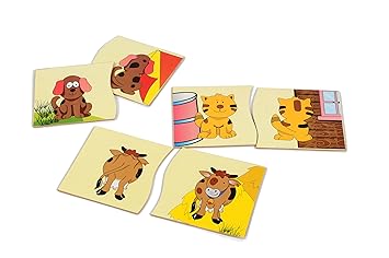 Skillofun Wooden Front and Back Match Up Puzzle, Multi Color