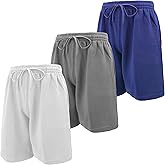 Andrew Scott Mens Cotton Knit Athletic Gym Shorts | Work Out Jogger Sweat Shorts with Drawstring & Pockets - Pack of 3