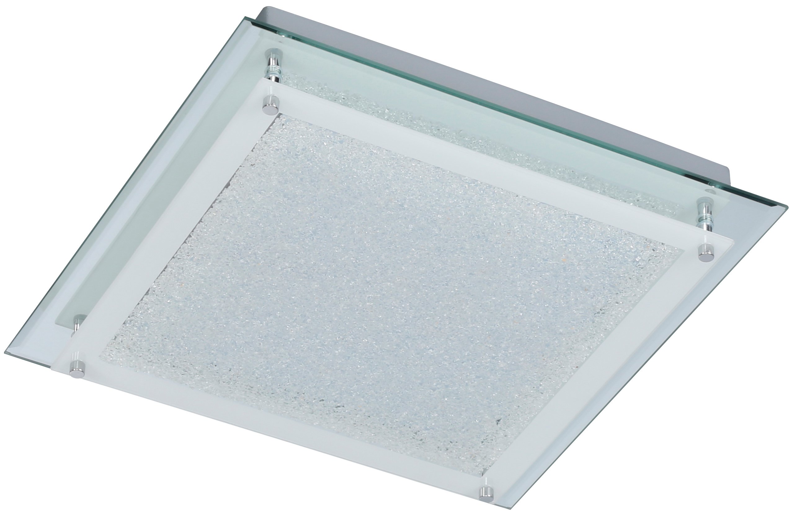 WOFI Action 908001016310 A Ceiling Light, Metal, 11 W, Integrated, Chrome, 30 x 30 x 5.5 cm