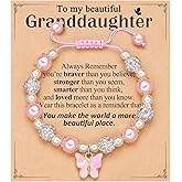 Kidbbi Butterfly Bracelet Gifts for Granddaughter Niece-Birthday, Christmas Jewelry for Girls
