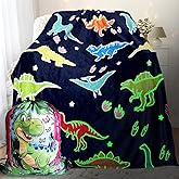 LMKLOP Glow in The Dark Dinosaur Blanket for Boys/Girls/Toddler/Baby, Cute Funny Kids Throw Blanket for Birthday/Toys, Dinosaur Gifts for Boy Age 3-12 40"x 60"