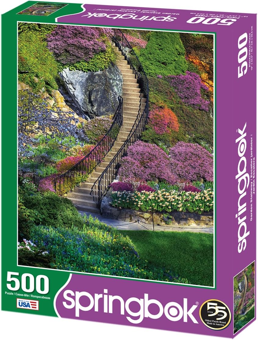 olt garden in a box on Amazon Com Springbok S 500 Piece Jigsaw Puzzle Garden Stairway Multi Toys Games