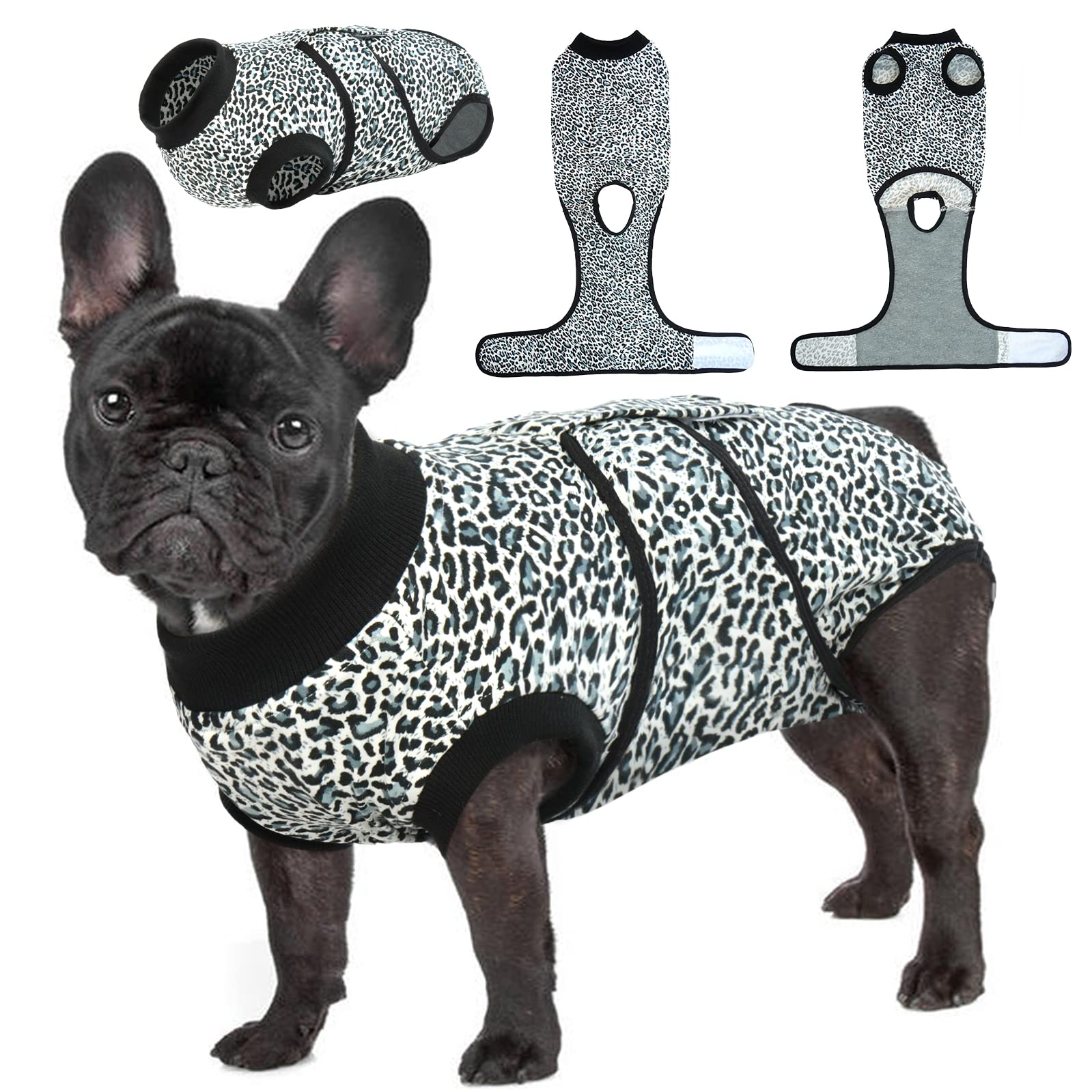 Kuoser Dog Surgery Recovery Suit, Dogs Recovery Suits for Female Spay and Male Neuter, Dog Onesie for After Surgery Post-Op Care, Puppy Post Body Vest Prevent Licking, Blue M