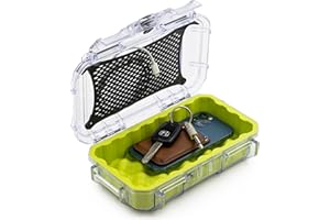 Evergreen 56 Clear Waterproof Dry Box Protective Case Colored Rubber Insert - Travel Safe/MilSpec/USA Made - Tackle Organization of Cameras, Phones, Camping, Fishing, Travel, Water Sports (Green)