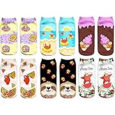 Benefeet Sox Womens Fun Novelty Low Cut Socks Girls Funny Crazy 3D Print Patterned Cotton Ankle Socks Cool Cute Gifts