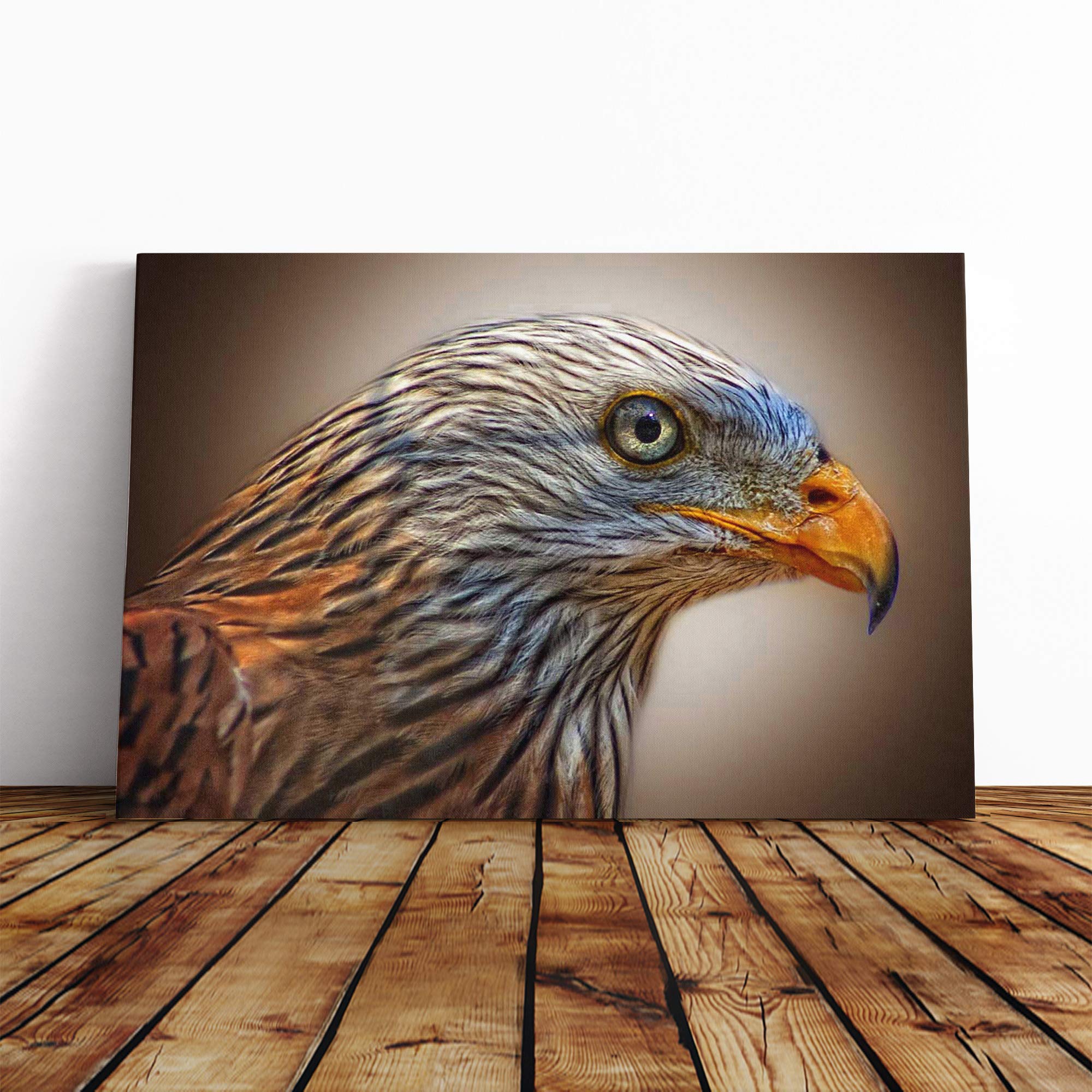 Red Kite Bird Canvas Print | Gallery Wrapped 30mm Frame Wall Art | 20x14 inches | Ready to Hang | Modern Animals Picture | Living Room Bedroom Lounge Office
