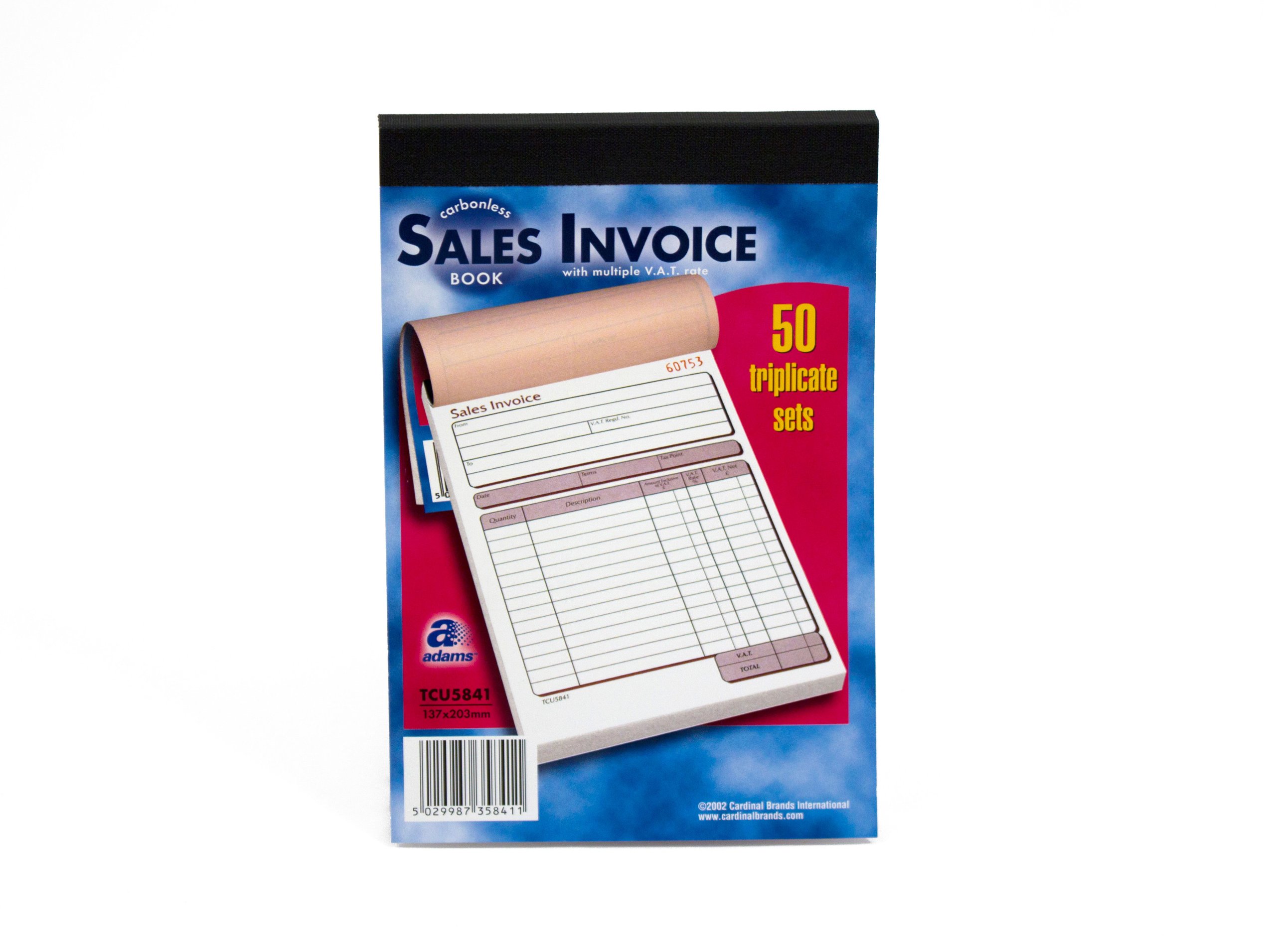 Pukka Pad, NCR Triplicate Sales Invoice Book 137 x 203mm Pack of 5