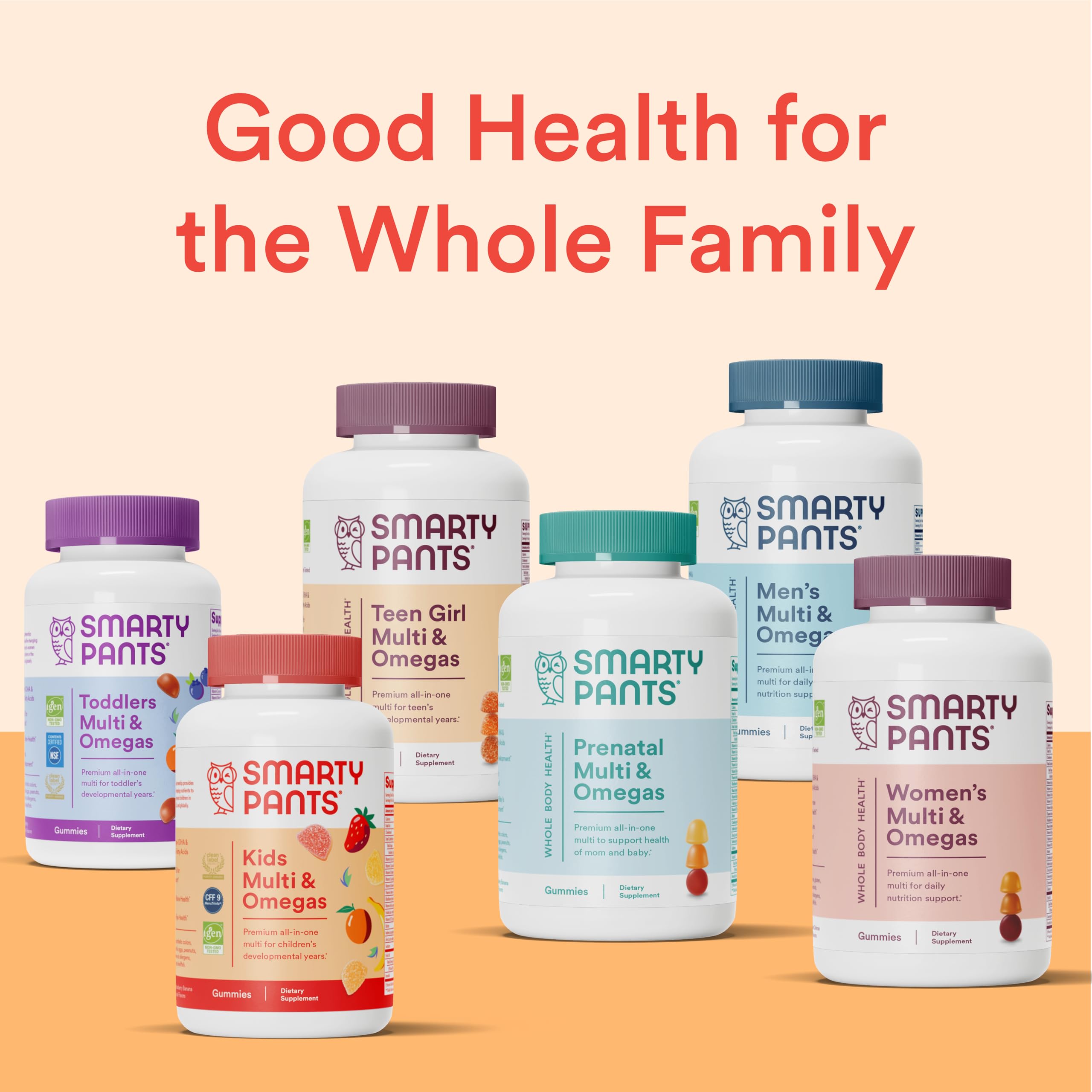 SmartyPants Kids Multivitamin Gummies: Omega 3 Fish Oil (EPA/DHA), Vitamin D3, C, Vitamin B12, B6, A, K & Zinc for Immune Support, Biotin, Grape, Cherry & Berry Flavors, 120 Count (30 Day Supply)