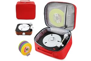 wonlince Carrying Case for Fisher-Price Rockin Record Player, Travel Storage Box Compatible with Fisher-Price Musical Toy (Red)