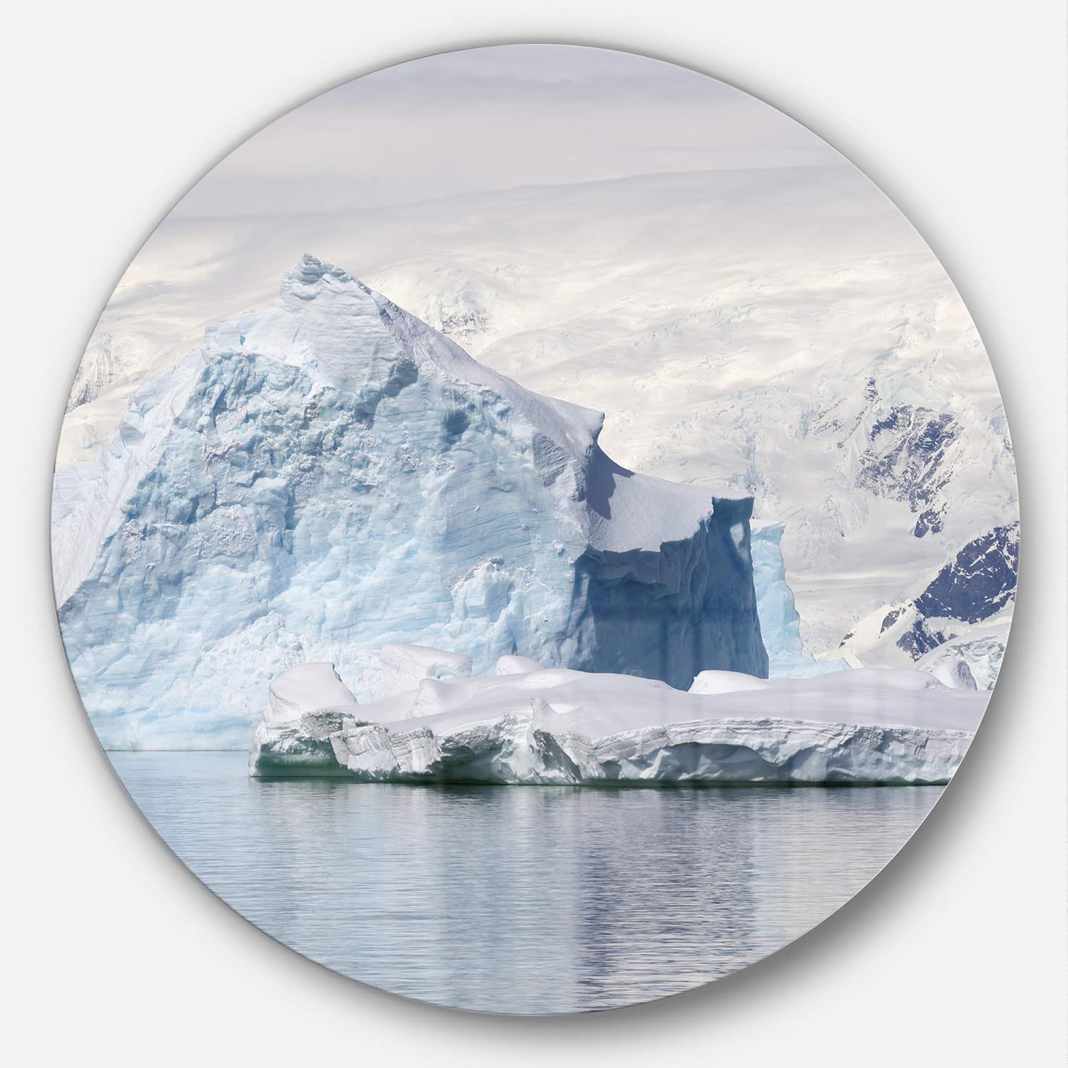 Amazon Com Designart Antarctica Mountains Landscape Photo Disc Mt7200 C11 Disc Of 11 Inch 11 H X 11 W X 1 D 1p Blue Beige Posters Prints