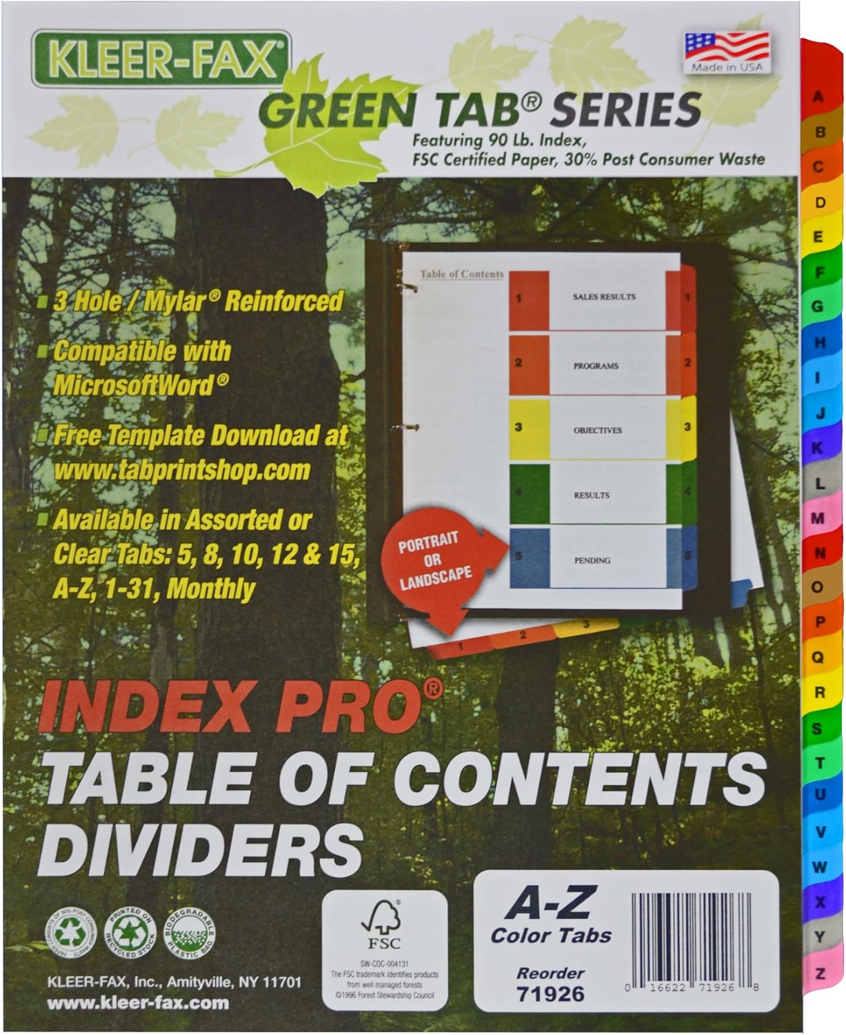 Best table of contents dividers, 26-tab, 1 set