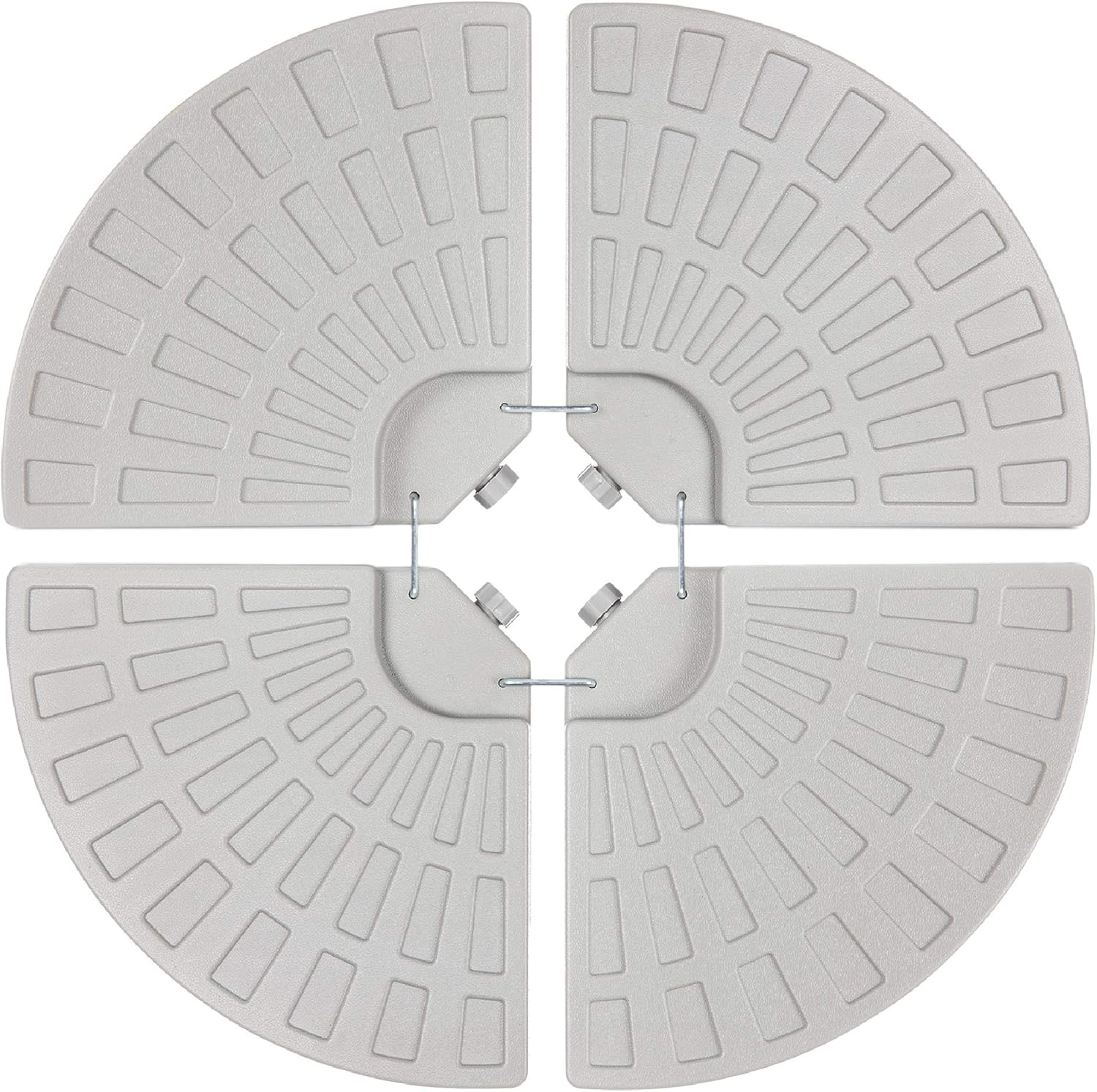 Amazon Com Best Choice Products 4 Piece Cantilever Offset Patio Umbrella Circular Base Stand W Carry Handles Easy Fill Spouts Base Connector Hooks Uv Stability Gray Garden Outdoor