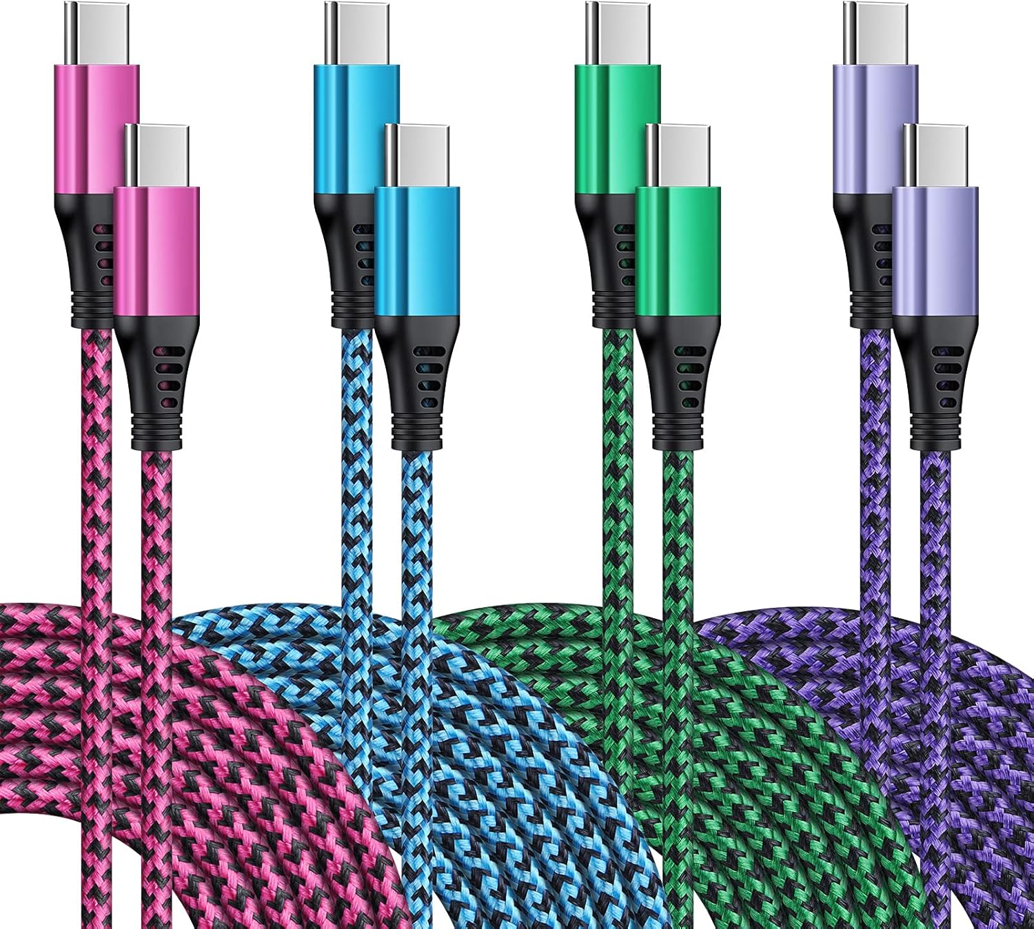 USB C Cable 20W 6FT,SIXSIM 4Pack USB C to USB C Charger Cable 2.0,PD Type C Charging Cable for MacBook Pro 2020,iPad Pro 2021/2020,iPad Air 4,Samsung Galaxy S21 S20 Note20 Ultra 5G,Pixel,Switch,LG V20