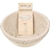 DOYOLLA 1pcs 8.5" Round Banneton Brotform Bread Dough Proofing Rising Rattan Basket & Liner