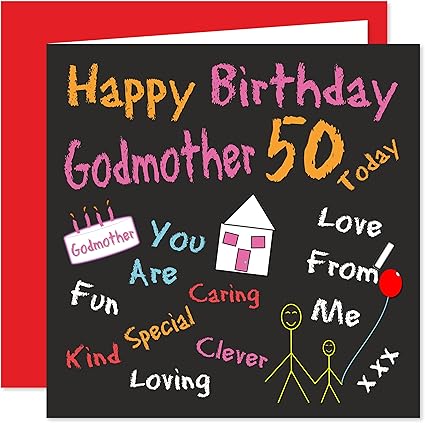 Marraine Carte Joyeux Anniversaire 50 Ans Tableau Noir Anniversaires Motif 50 Aujourd Hui Amazon Fr Fournitures De Bureau